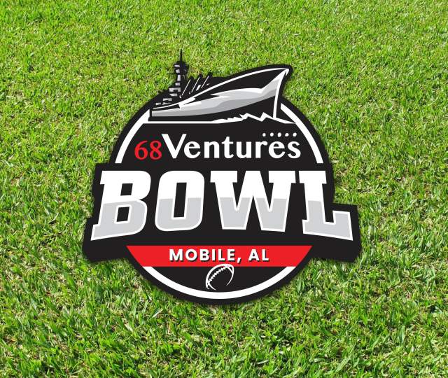 68 Ventures Bowl logo on a background of green grass