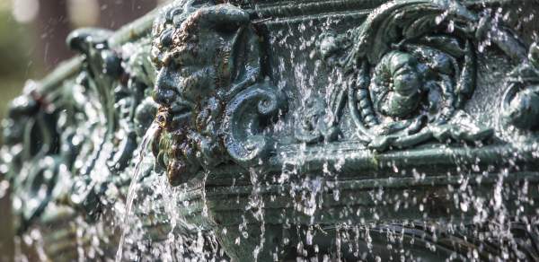 Water fountain close up
