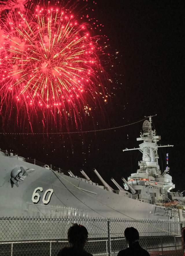 Fireworks at USS ALABAMA Battleship Memorial Park