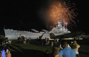 Fireworks over the USS ALABAMA