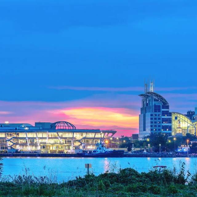 Mobile Bay riverfront view of the city