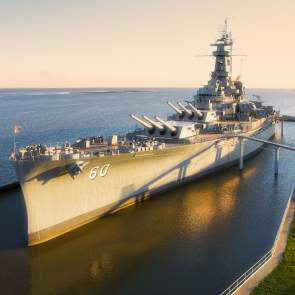 USS Alabama Battleship docked in the Mobile Bay