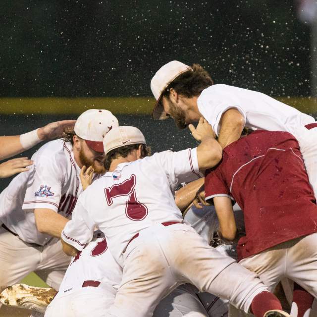 group of baseball players celebrating