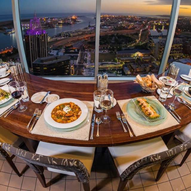 city view from Dauphin's restaurant