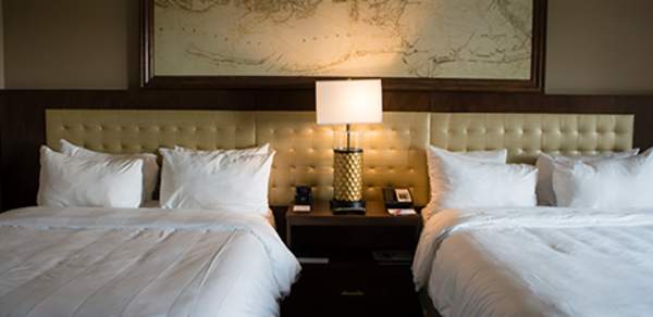 hotel room with two beds