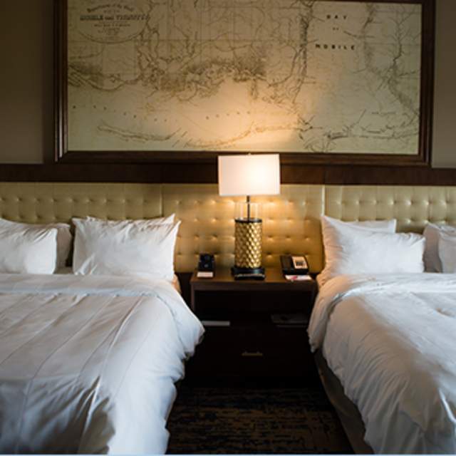 hotel room with two beds