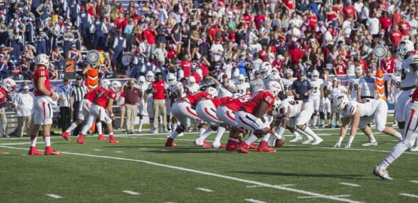 football game with crowd in the background