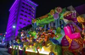 Colorful Mardi Gras float