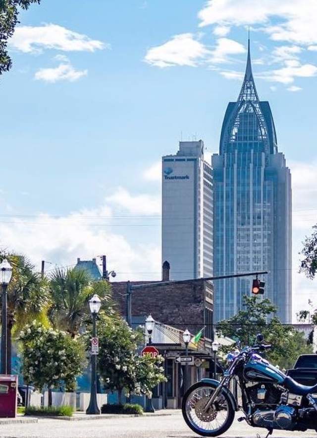 Dauphin Street Skyline In Mobile, AL