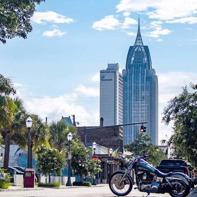 Dauphin Street Skyline In Mobile, AL