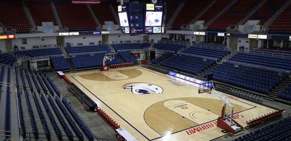 University of South Alabama basketball court at the Mitchell Center