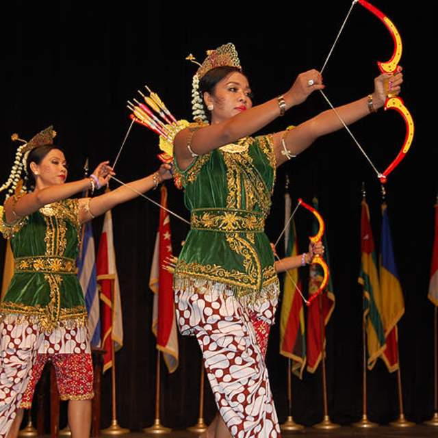 Women dressed in cultural garb.