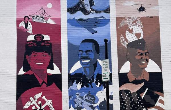 Mural of African American figures