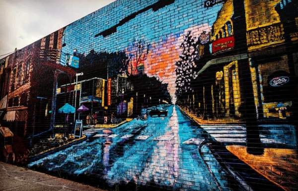 Mural of downtown Mobile