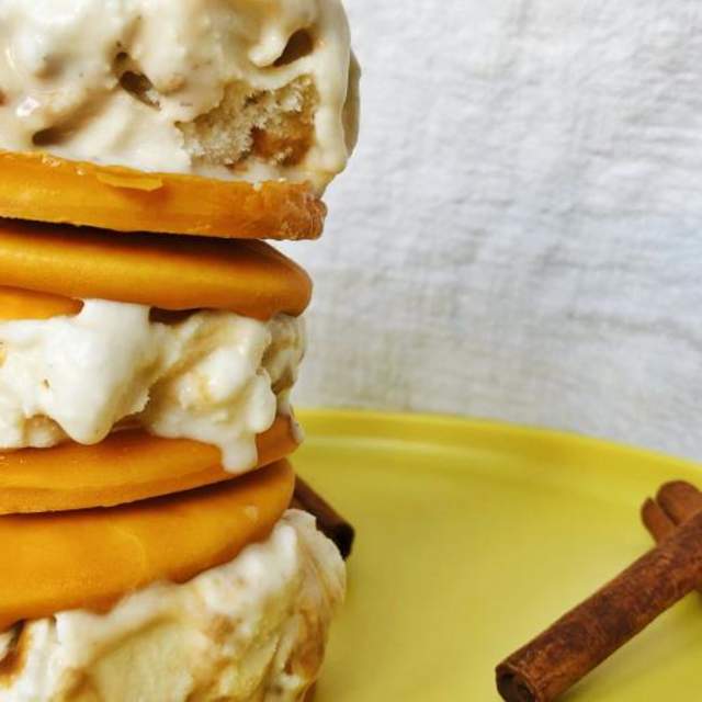 Stack of Moonpies and alternating ice cream scoops