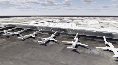 International Airport Rendering Hanger