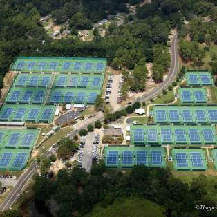 aerial view of the tennis center