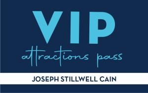 Sample VIP Attractions Pass card with the name Joseph Stillwell Cain
